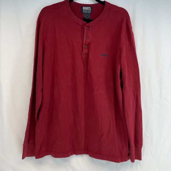 Roots Athletics Crewneck Long Sleeve Polo Red Men’s Size XL - Picture 13 of 14